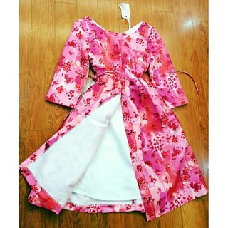 Đầm hoa màu hồng sz M