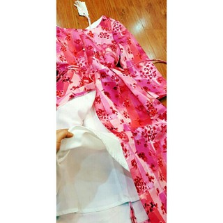 Đầm hoa màu hồng sz M