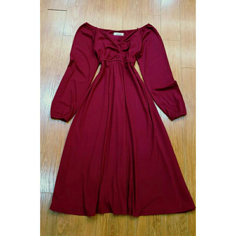 Đầm len đỏ đô sz M