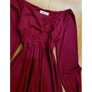 Đầm len đỏ đô sz M