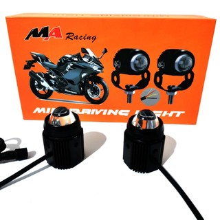 Đèn trợ sáng bi cầu mini Driving Light MA Racing 20W siêu sáng 2 chế độ cos vàng pha trắng gắn xe máy và ô tô mẫu mới