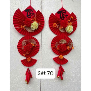 Sét quạt dài trang trí. Decor  tết