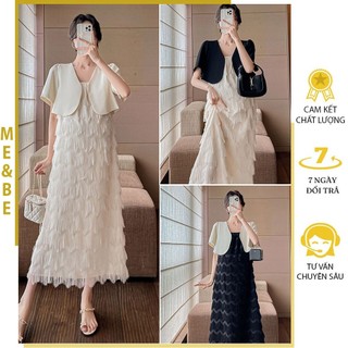 SET VÁY ĐẦM VOAN LÔNG 2 LỚP DỰ TIỆC SANH CHẢNH DÁNG SUÔNG TRẺ TRUNG M713 - ĐẦM CÔNG SỞ MÙA XUÂN HÈ XINH FREESIZE