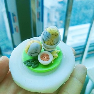 Mô hình, móc khoá đĩa trứng vịt lộn