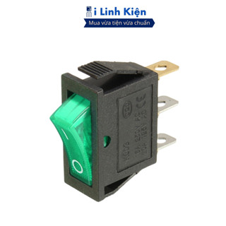  Công tắc bập bênh KCD3 16A 250V 3P 13x31mm đèn xanh lá  công tắc Lioa  ilinhkien 