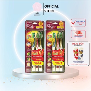 Combo 2 bộ bàn Chải Đánh Răng muối tre Bamboo Salt Shirinnee chăm sóc răng ê buốt mua 2 tặng 1