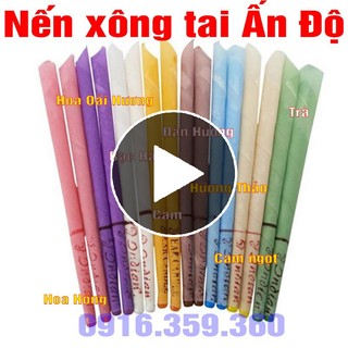Nến xông tai đủ màu 1 đôi (có bông chặn khói)
