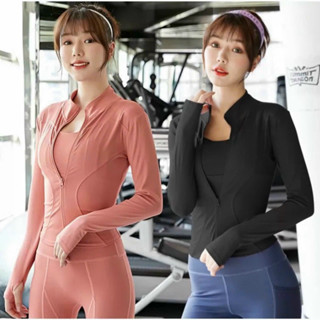  Áo khoác thể thao nữ tập gym yoga chống nắng tay dài vải co giãn ôm body mềm mịn 