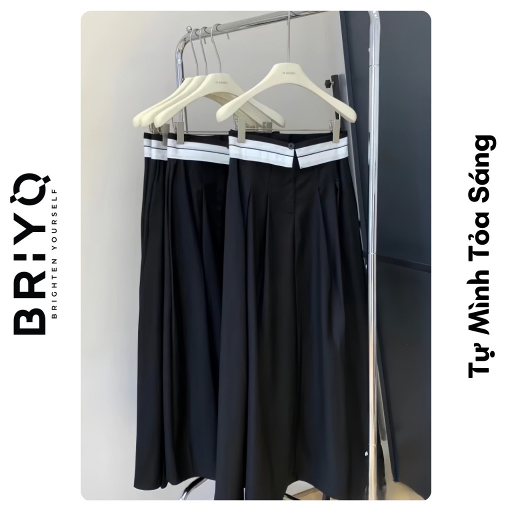 Chân Váy Dài Xếp Ly Lật Lưng Có Thể Tháo Rời Hot Trend Cân Mọi Loại Outfit Briyo CV02