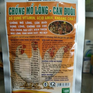 Mổ lông cắn đuôi 100g/ Siêu mọc lông nhanh 100g cho vật nuôi.