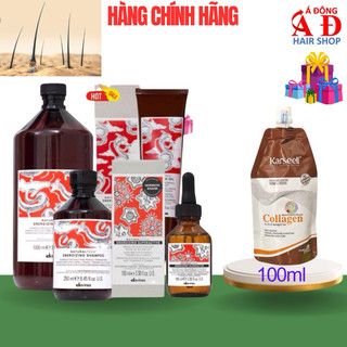 Bộ Dầu gội tinh chất chống rụng tóc Davines Naturaltech Energizing Italy chính hãng  + Gói dầu ủ tóc Karseell 100ml