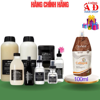 Bộ dầu gội xả ủ tinh dầu dưỡng tóc hoàn mỹ Davines OI OIL hair Butter Italy  + Gói dầu ủ tóc Karseell 100ml