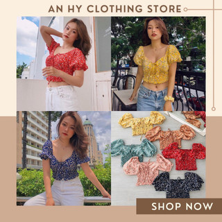 (có bán sỉ,ảnh thật,hoả tốc)🥗FLORAL CROPTOP (ÁO CROPTOP VOAN HOA)🍭