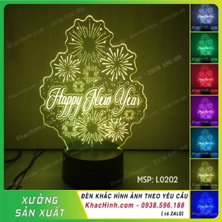 Đèn Led 3D trang trí HAPPY NEW YEAR – Đèn tranh Happy new year decor tết, khachinh.com