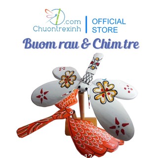 Bộ Bướm râu & chim tre kèm chân đế sản phẩm cao cấp Chuồn tre xinh shop quà lưu niệm
