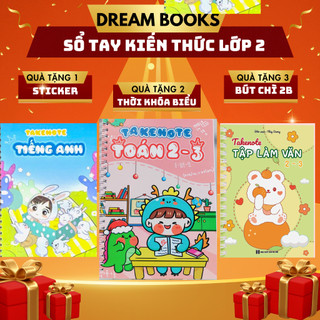 Sách- Combo Sổ Takenotes tổng hợp kiến thức Văn Toán  2-3 trang trí sticker ghi sẵn công thức và bài giải mẫu
