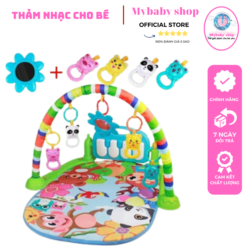 [HOẢ TỐC HCM] Thảm nhạc, thảm phát nhạc cho bé sơ sinh nằm chơi có nhiều chế độ âm thanh kích thích thị giác, thính giác