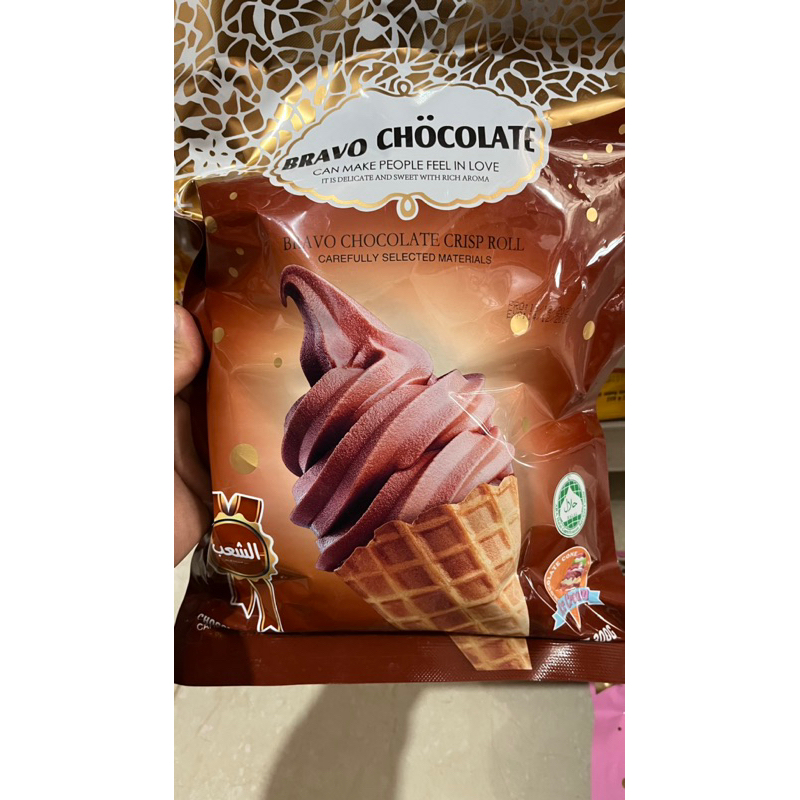 Bánh ốc quế socola kem, Dâu Tây, Vị Sữa BRAVO CHÔ CO LATE