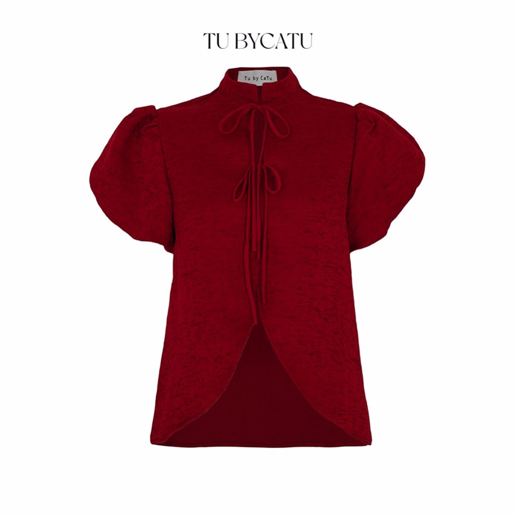 TUBYCATU | Áo gấm bông đỏ lai cong