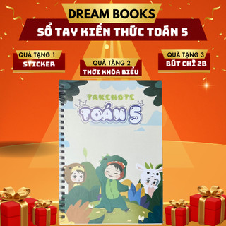 Sách- Sổ Takenote trọn bộ kiến thức Toán 5 trang trí sticker- Dễ học và ghi nhớ