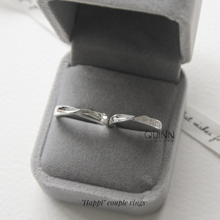 Nhẫn đôi Happi, nhẫn đôi xoắn đơn giản freesize Quinn Jewelry