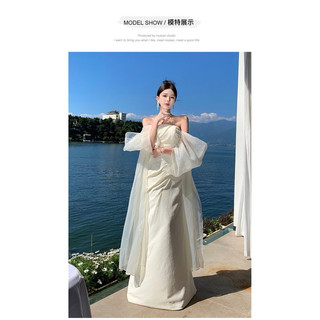 [Hàng order QC] Đầm cúp ngực tay voan sa tanh có độ đàn hồi nhẹ