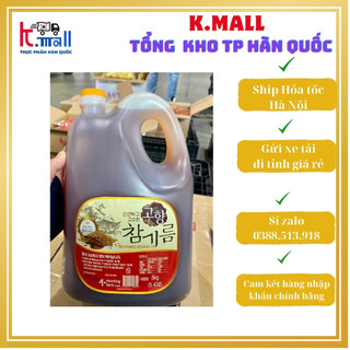 Dầu vừng / Dầu mè Hàn Quốc can to 3L - 5l tiết kiệm cho nhà hàng gohyang nongwoo