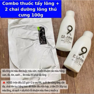    SẴN  Thuốc tẩy màu lông giúp màu lên đều và tươi dành cho chó mèo lông đen và nâu làm sạch vết ố cho chómeolông trắng 