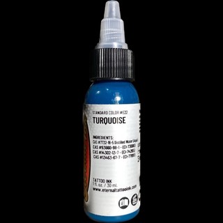 Mực xăm enternal màu xanh dương turquoise - mực xăm chính hãng - chai 1oz = 30ml - trần chương tattoo shop