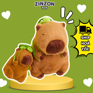 Gấu bông Capybara kèm balo rùa êm mịn dễ thương
