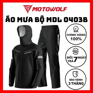 Bộ áo mưa cao cấp motowolf mdl0403 - kèm bọc giày - màu đen