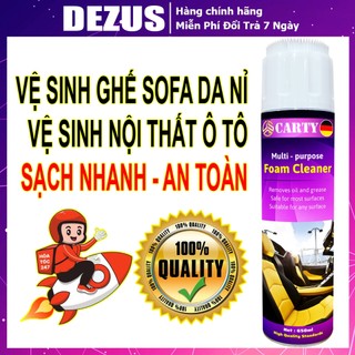 Vệ Sinh Ghế Sofa Nỉ - Làm Sạch Ghế Da, Vải, Nỉ, Lau Nội Thất Ô tô - Công Nghệ Bọt An Toàn, Chai Lớn Tiết Kiệm [DEZUS]