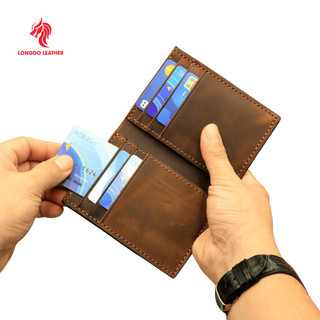 Ví da nam đứng da bò sáp thương hiệu Longdo Leather - BD01
