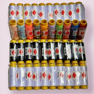 10 cuộn chỉ afa hỗ trợ may vá may tay 2000-2500m/ vỉ đủ màu - trắng - đen