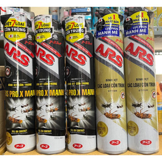 Bình xịt muỗi, côn trùng ARS PRO.X MẠNH không mùi diệt 7 loại côn trùng chai 500ml