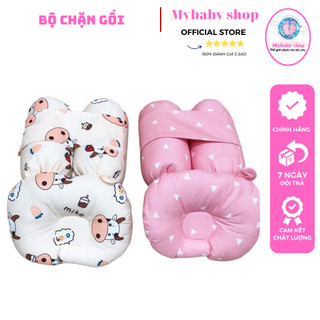 Bộ gối chặn gối nằm cho bé sơ sinh tránh giật mình, kèm gối nằm tránh méo đầu.
