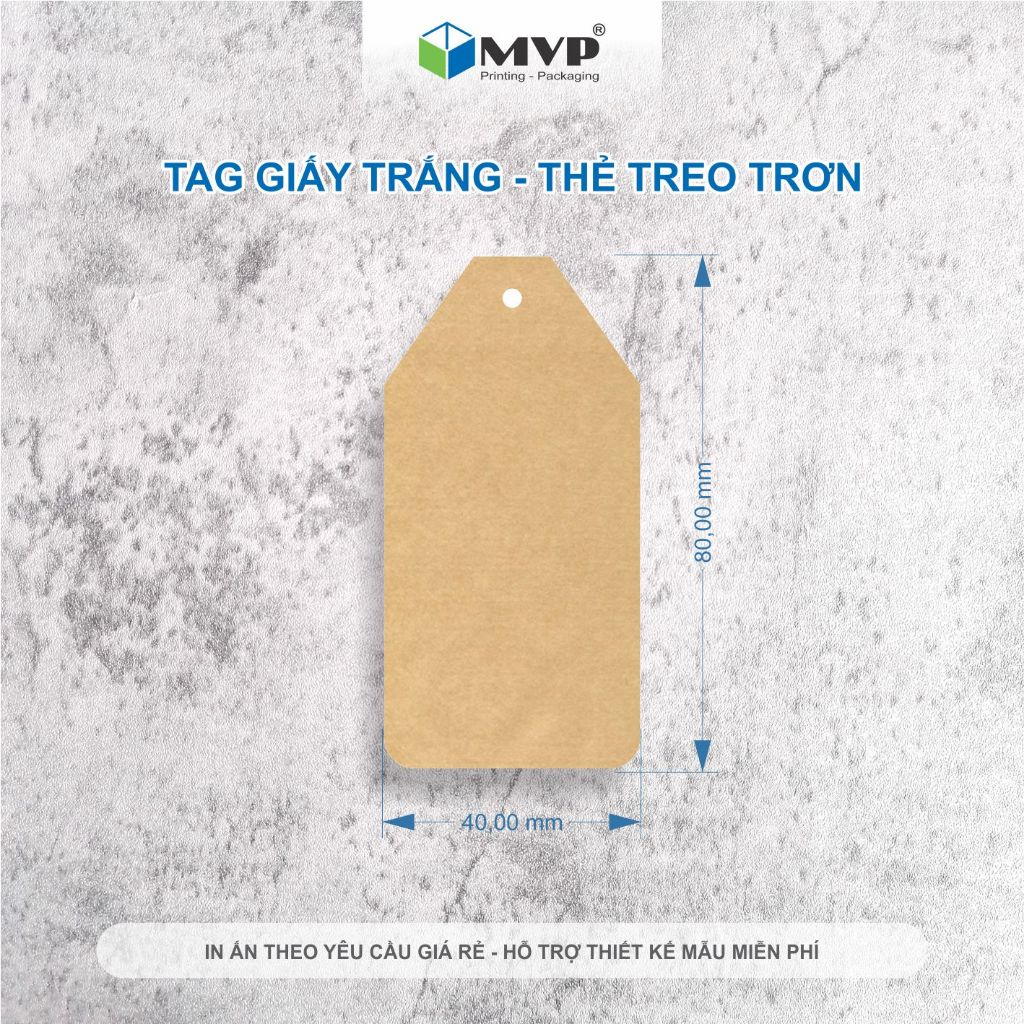 Tag giấy Kraft trơn nhiều mẫu - Thẻ treo giấy Kraft không in