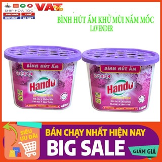 Bộ 2 bình hút ẩm khử mùi nấm mốc Hando 450ml lavender