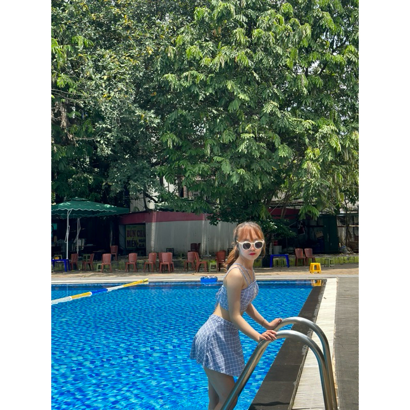 Bộ đồ tắm biển bikini đi bơi chân váy xoè bikini 2 mảnh kín đáo đẹp B15