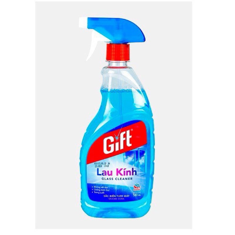 Nước lau kính Gift Sắc Biển 540ml tươi mát không sọc, chống bám bụi