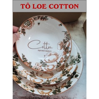 Tô loe gốm sứ cao cấp hoa văn cotton - đk 20cm