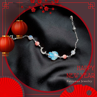 Lắc tay hồ ly đào hoa phối moonstone lthldhm23a patronus
