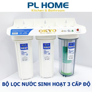Bộ lọc nước sinh hoạt 3 cấp lọc, lọc thô đầu nguồn công nghệ Nhật Bàn OKYO