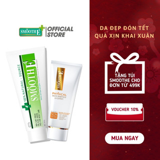 Smooth E VN - Bộ đôi kem dưỡng ngừa thâm mụn Cream Natural Source 15g và Kem chống nắng Physical White Suncreen 15g