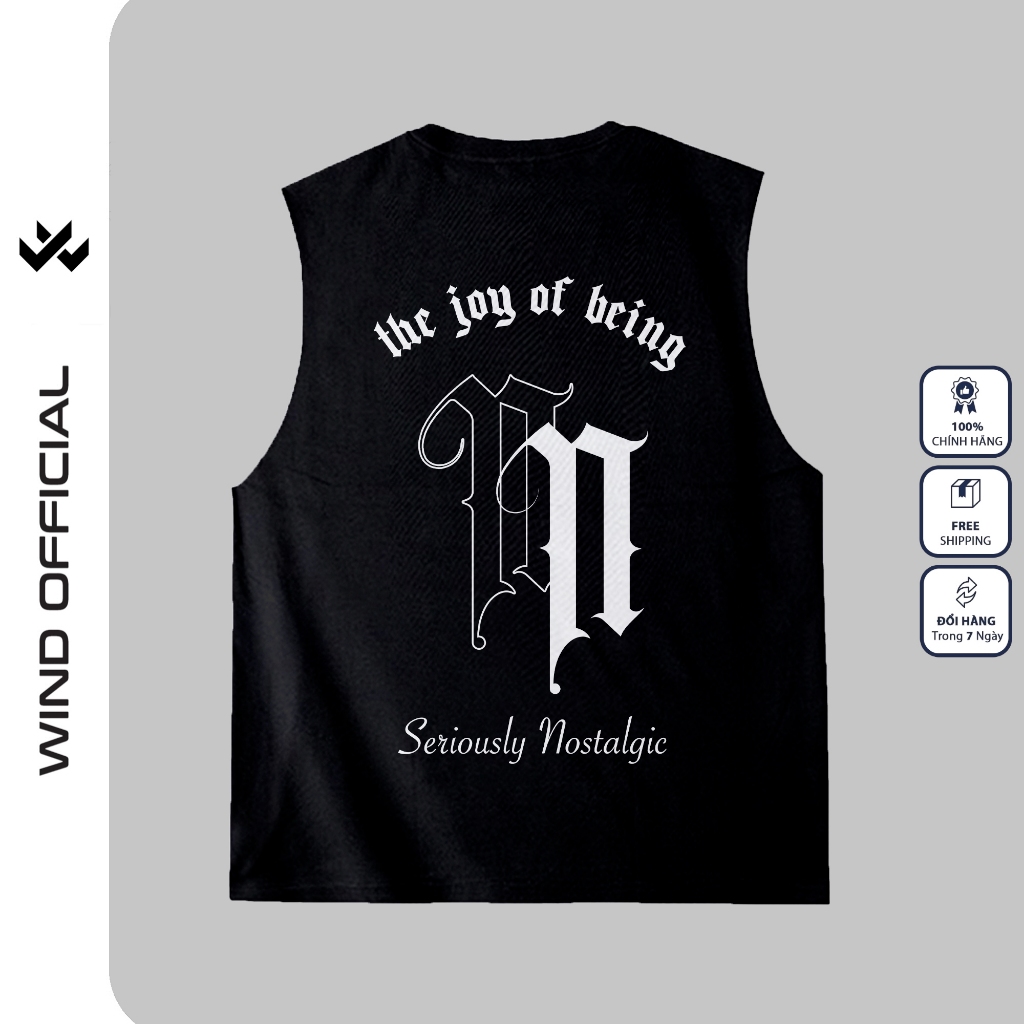 Áo ba lỗ unisex WIND form rộng sát nách Chữ N tanktop thời trang nam nữ oversize