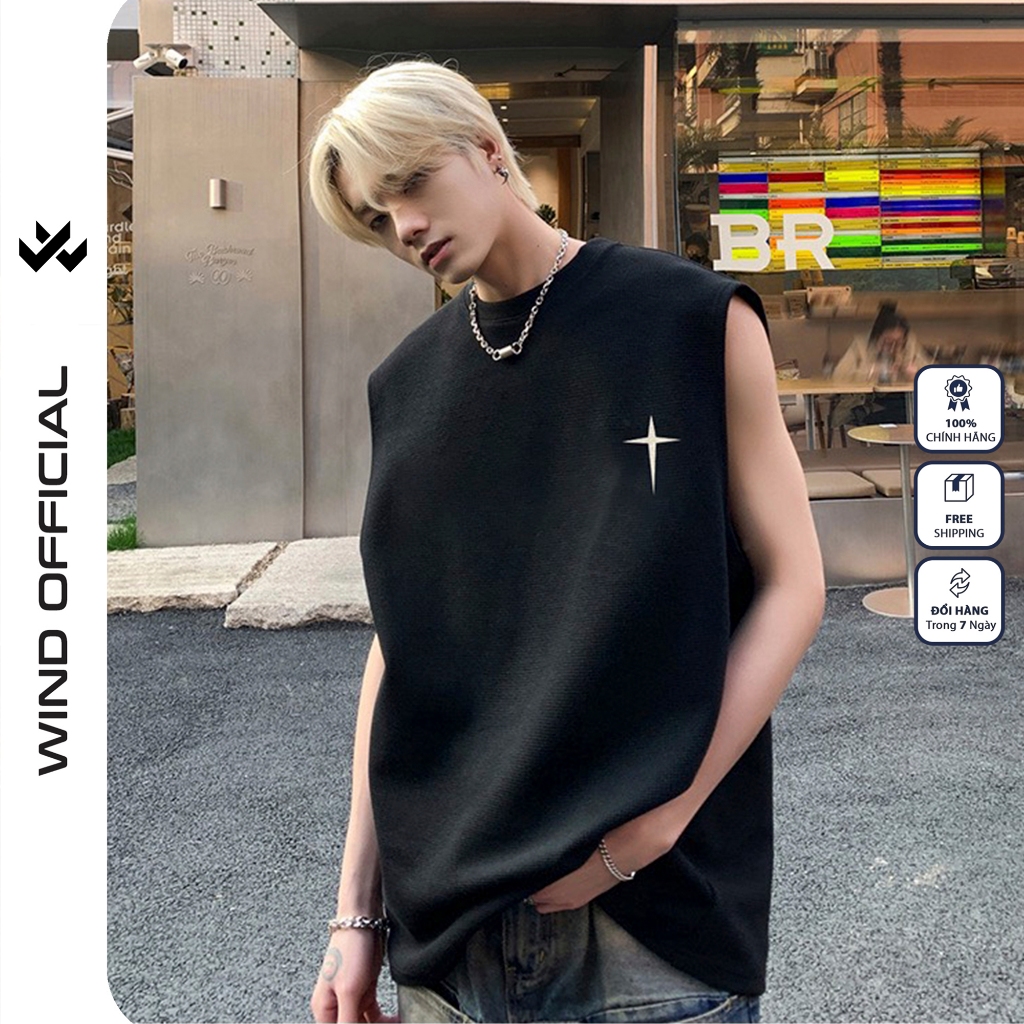 Áo ba lỗ unisex WIND form rộng sát nách PUEH tanktop thời trang nam nữ oversize