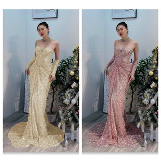 SIZE>62KG ĐẦM DẠ HỘI CÚP NGỰC KIM SA