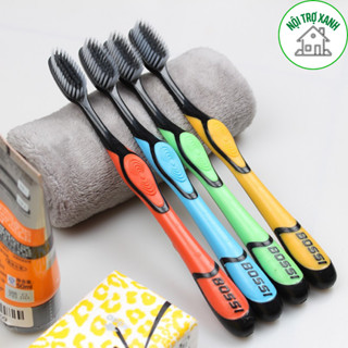 combo bàn chải đánh răng bossi hàng nhập khẩu cao cấp, bàn chải đánh răng than tre hoạt tính siêu mềm 921