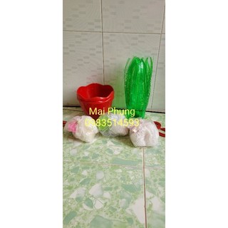 Set 3 bộ nl hoa lụa và 2 chậu treo