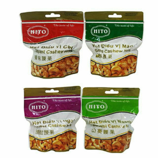 1 thùng 40 gói hạt điều hito mixed vị wasabi, cay, mặn, ngọt